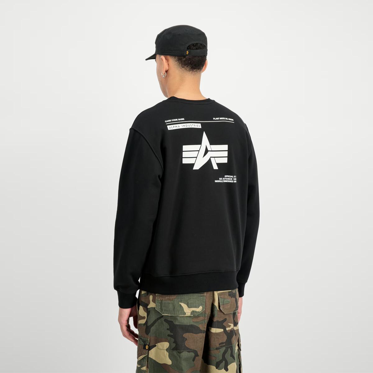 Alpha Industries Felpa Label Backprint Black - 5
