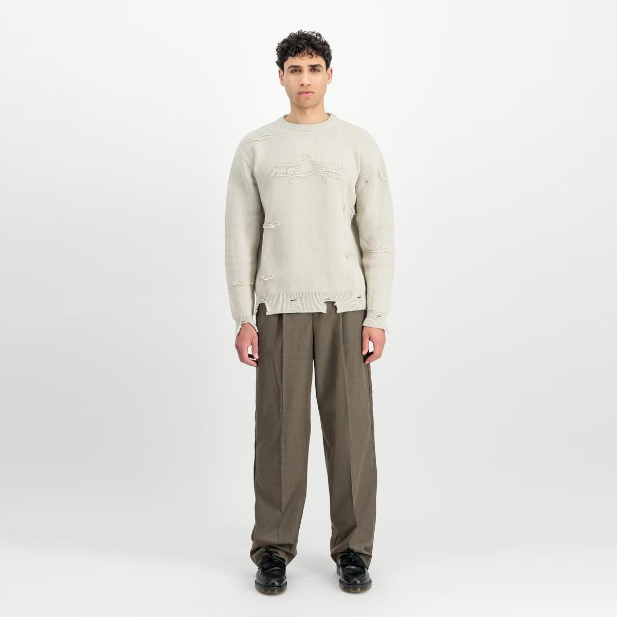 Alpha Industries Felpa Distressed Logo Organic Beige - 3