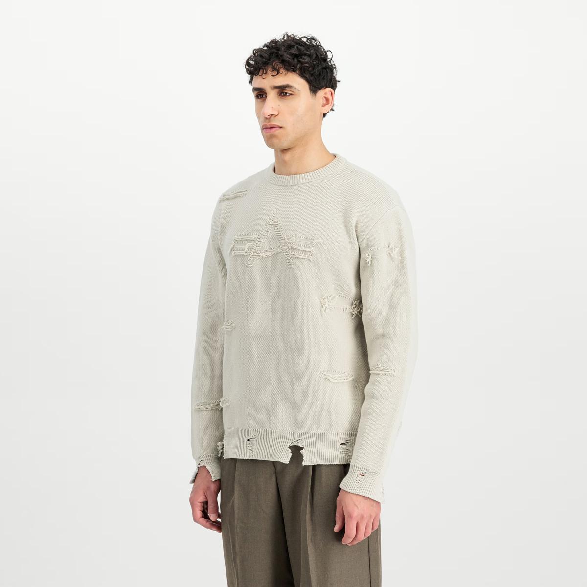 Alpha Industries Felpa Distressed Logo Organic Beige - 4