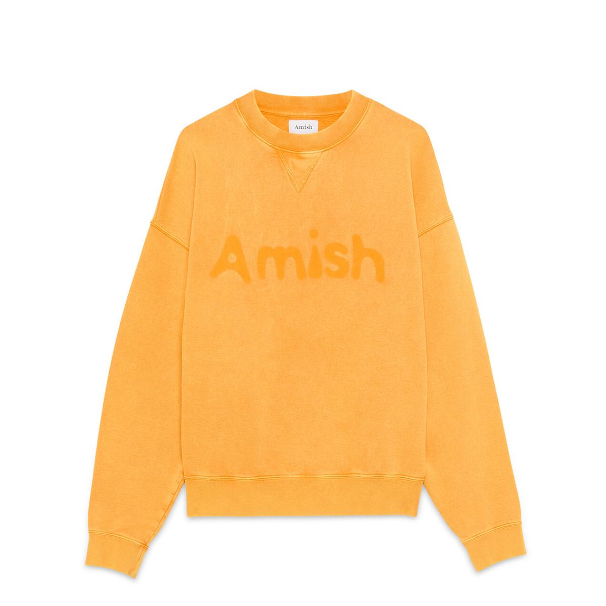Amish Felpa Crew Man Shadow Logo Orange - 1