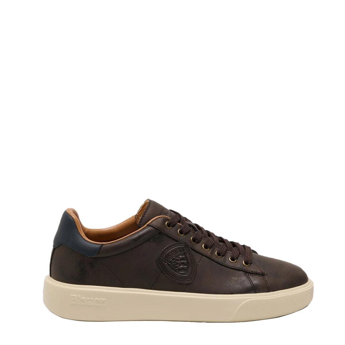 Blauer Sneakers Buck 01 Nub Dark Brown Navy - 1