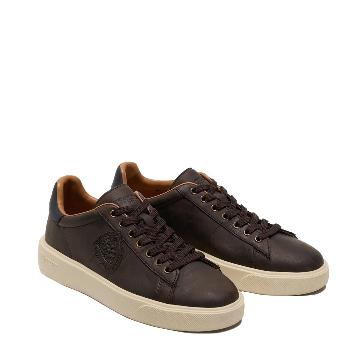 Blauer Sneakers Buck 01 Nub Dark Brown Navy - 2