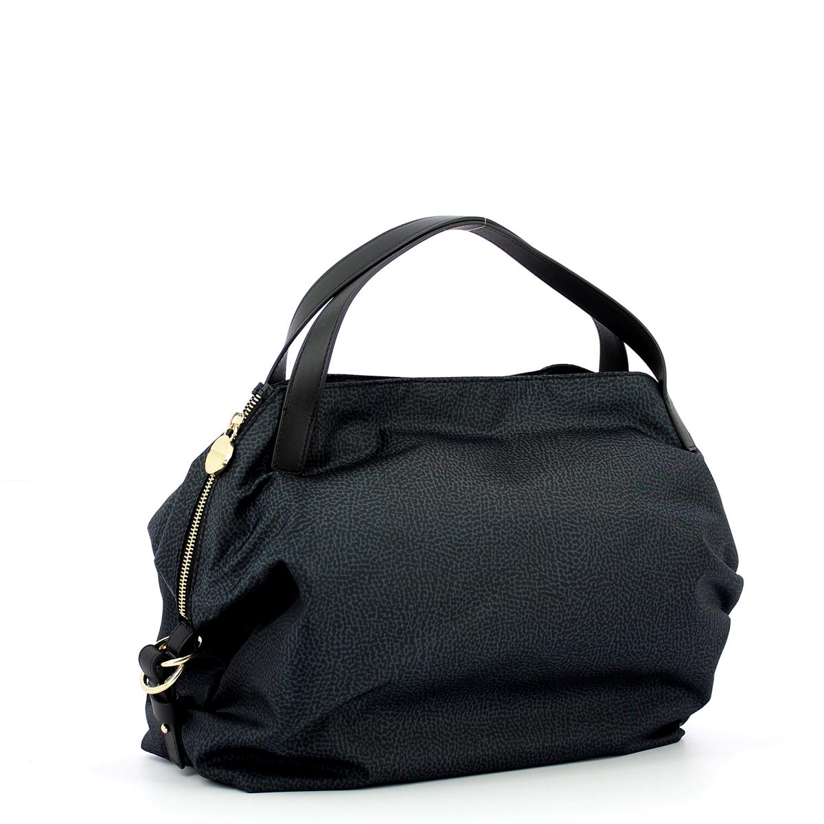 Borbonese Hobo Bag Medium Jet - 2