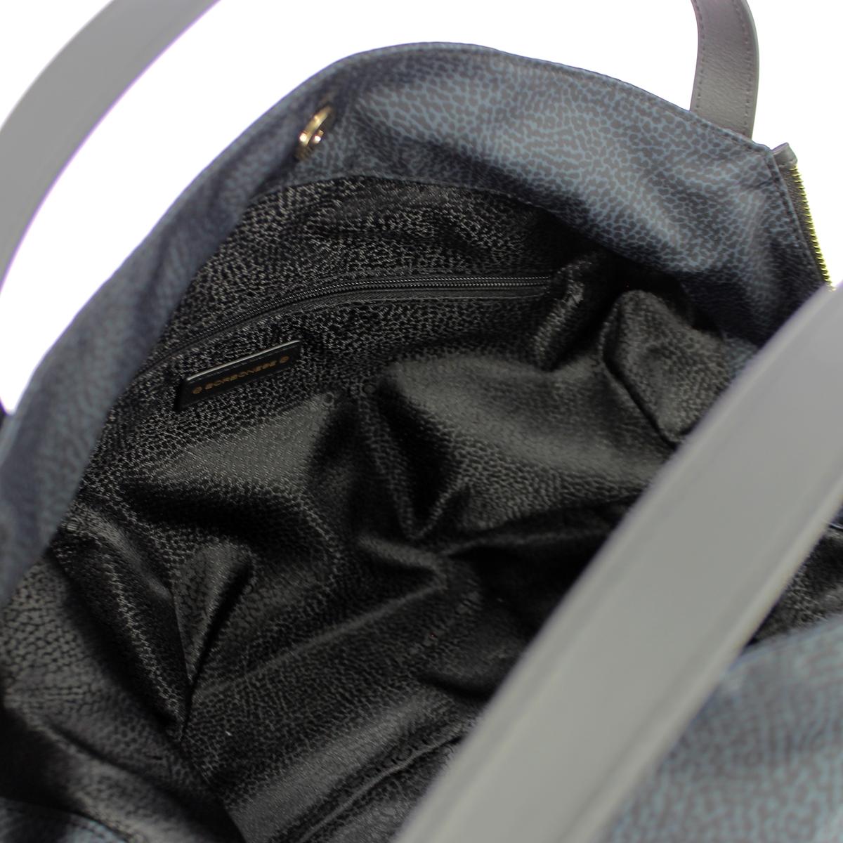 Borbonese Hobo Bag Medium Jet - 4