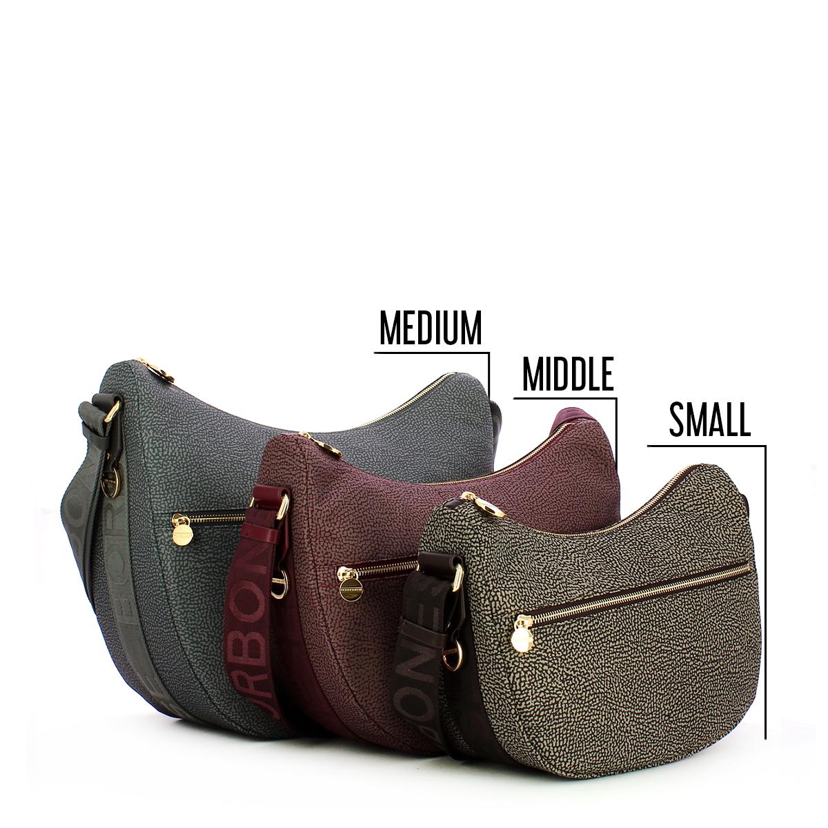 Borbonese Borsa Luna Middle in Nylon Riciclato con taschino - 5