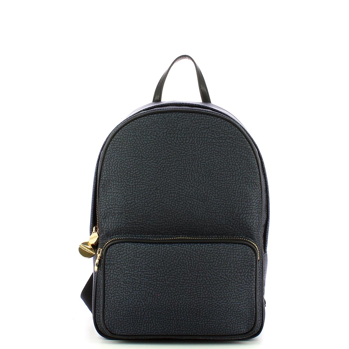 Borbonese Zaino Portrait Medium in Nylon Riciclato Nero - 1