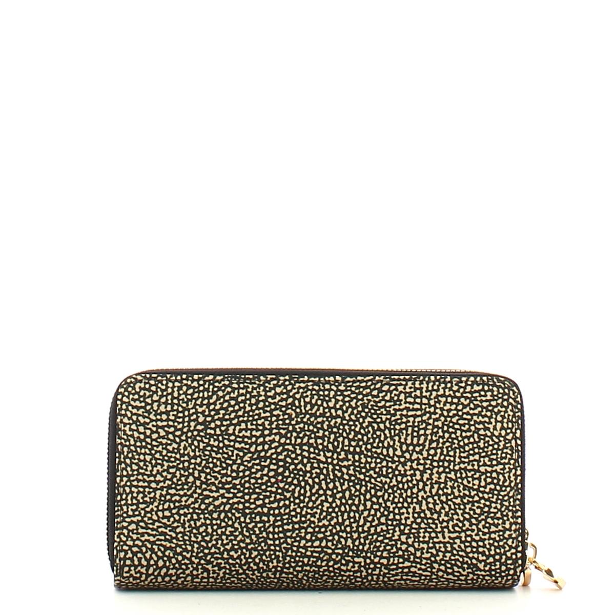 Borbonese Portafoglio Large RFID in Nylon Riciclato Doppia Zip Around OP Naturale Nero - 2