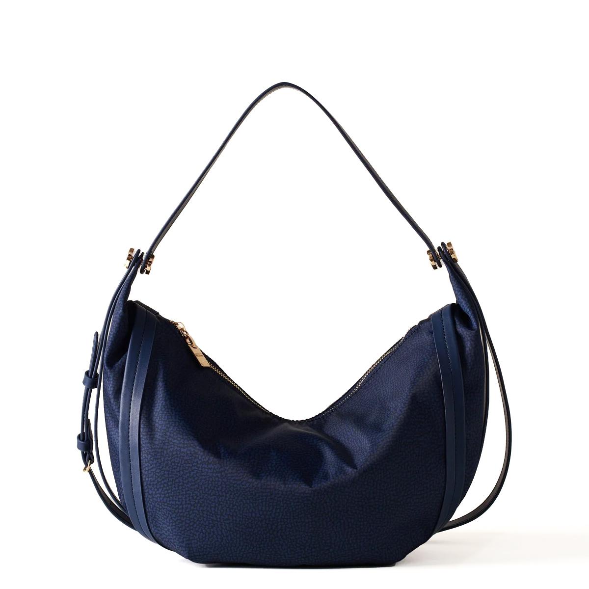Borbonese Hobo Bag New Orbit Medium Blu - 1