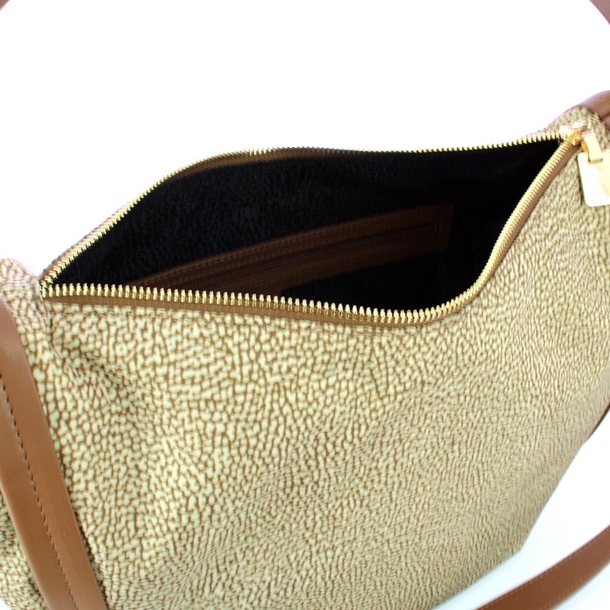 Borbonese Hobo Bag New Orbit Medium Beige Marrone - 4