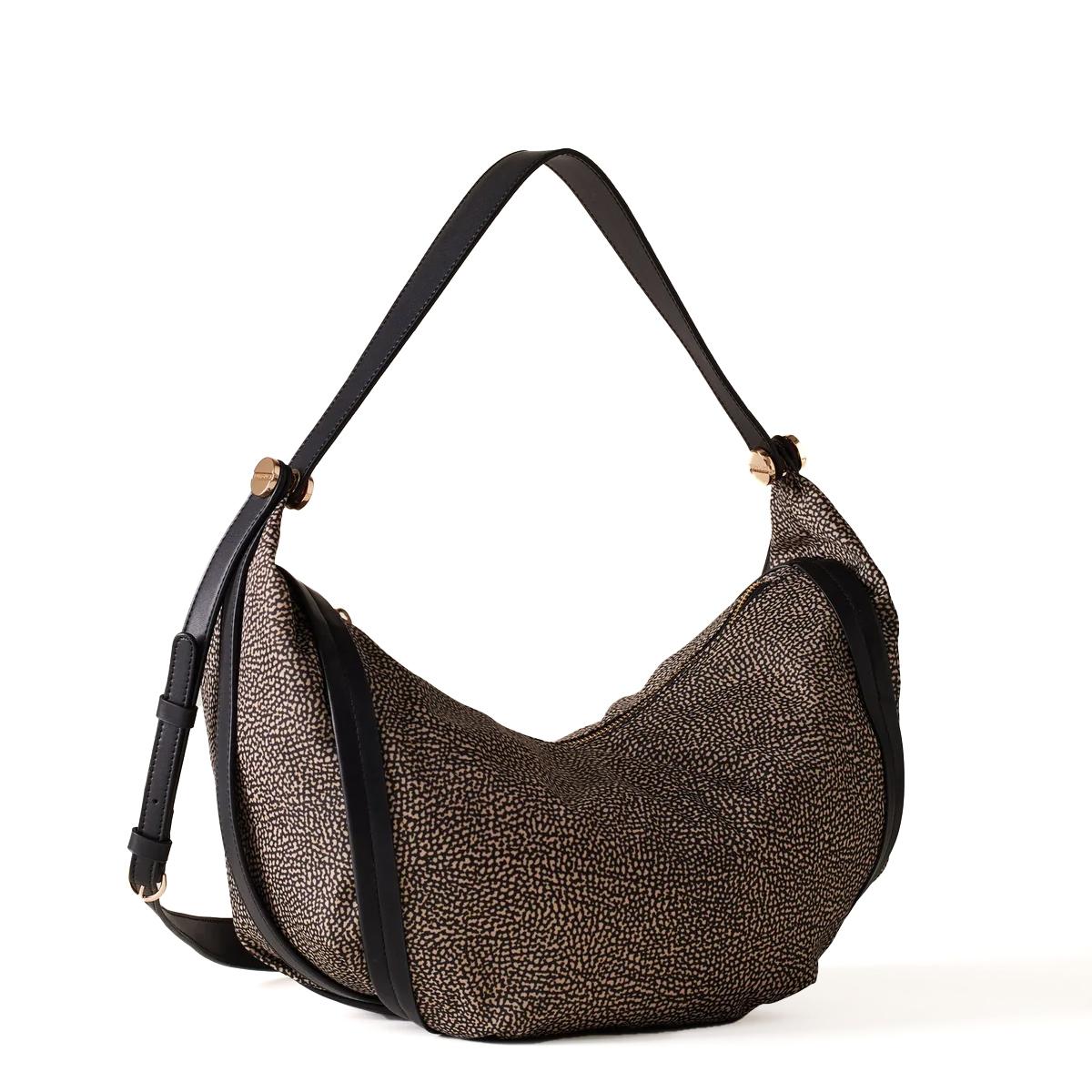 Borbonese Hobo Bag New Orbit Medium OP Naturale Nero - 2