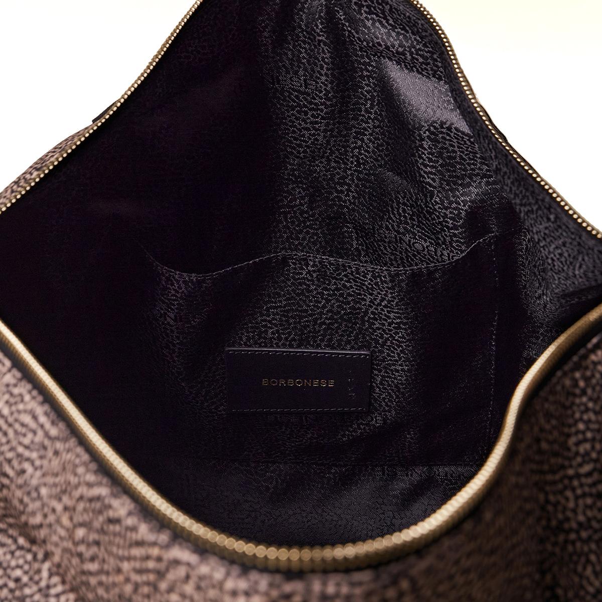 Borbonese Borsone in Nylon Riciclato OP Naturale Nero - 5