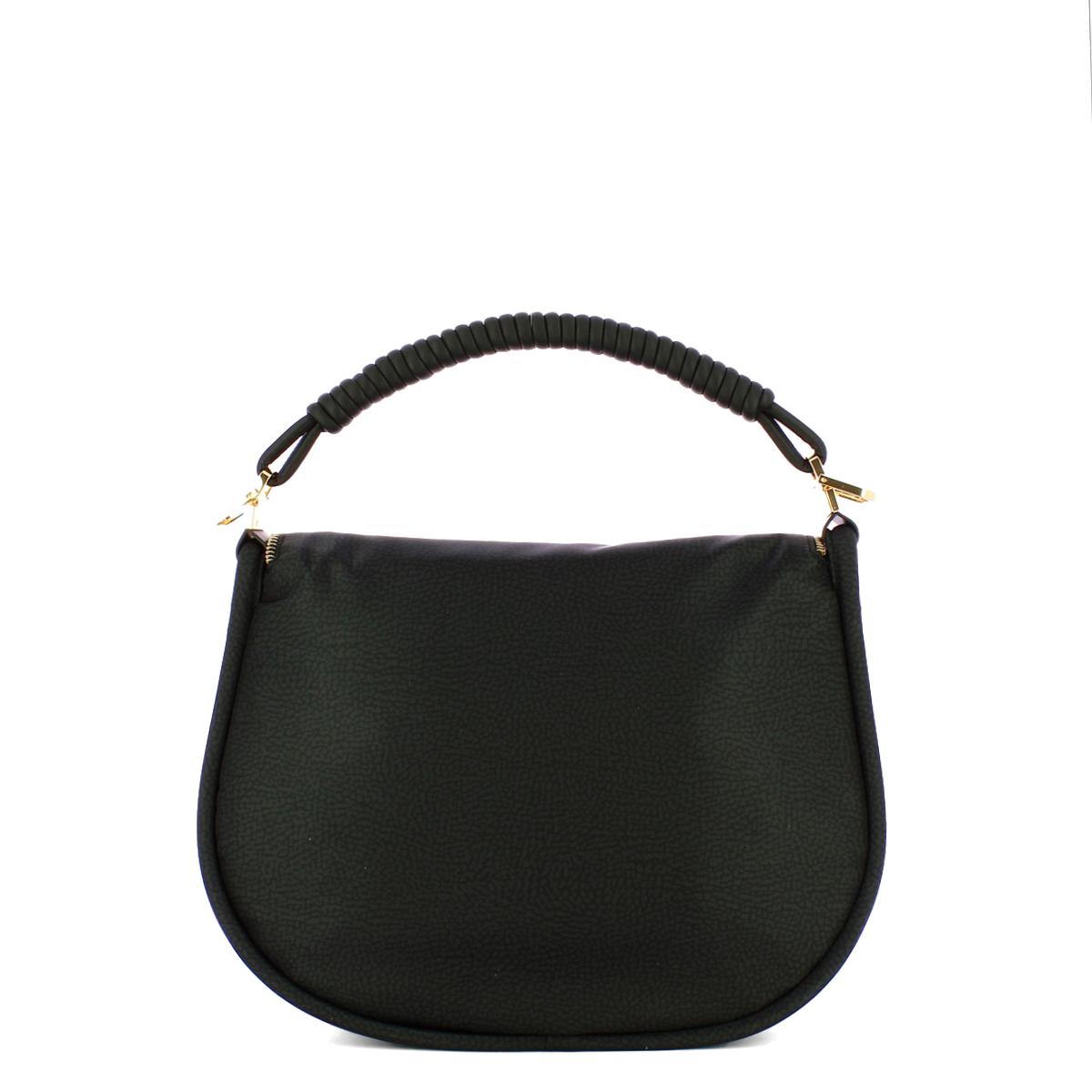 Borbonese Hobo Bag Horseback Medium Dark Black - 3