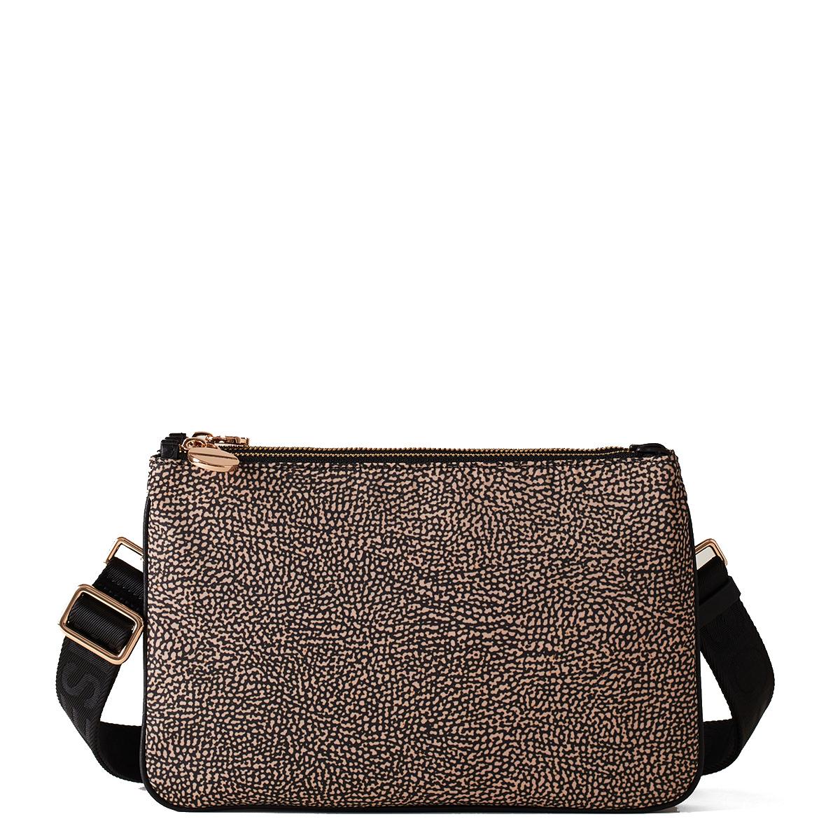 Borbonese Tracollina in Nylon Riciclato OP Naturale Nero - 1