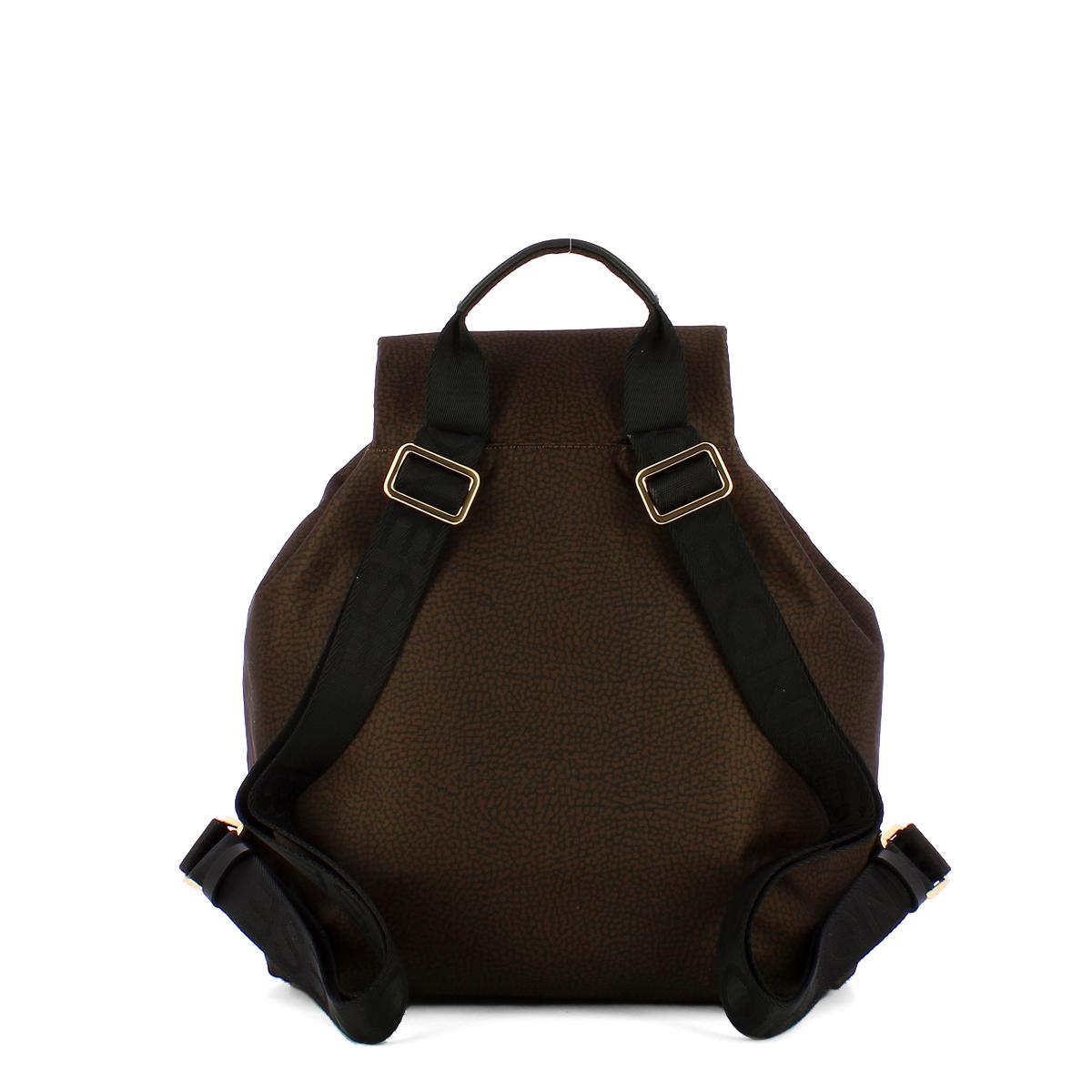 Borbonese Zaino Medium in Nylon Riciclato Testa Moro Nero - 3