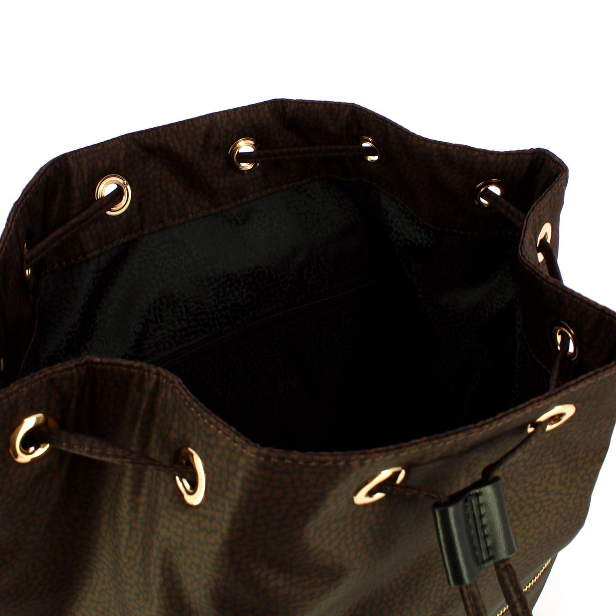 Borbonese Zaino Medium in Nylon Riciclato Testa Moro Nero - 4