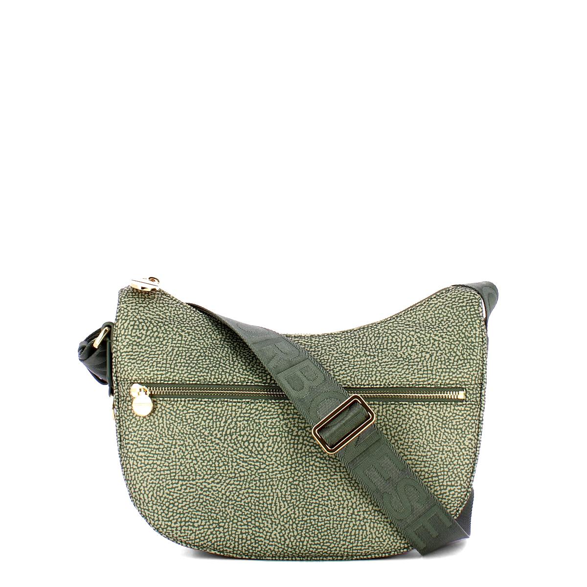 Borbonese Borsa Luna Bag Small con taschino in Nylon Riciclato Clay Grey - 1