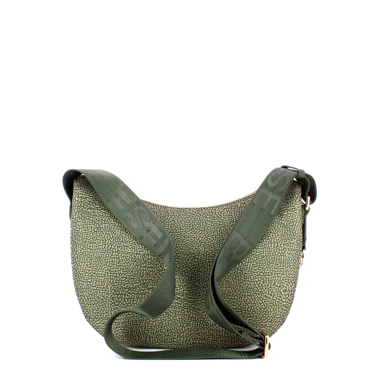 Borbonese Borsa Luna Bag Small con taschino in Nylon Riciclato Clay Grey - 3