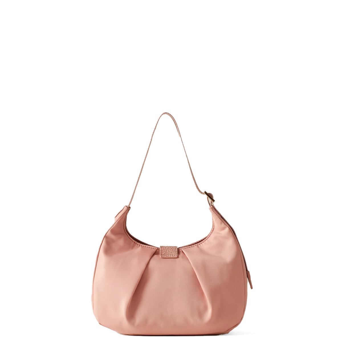 Borbonese Hobo Bag Cortina Small in Nylon Blush - 3