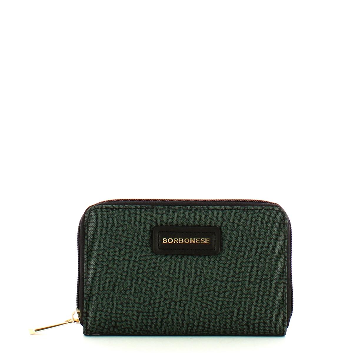 Borbonese Portafoglio Medium Zip Around Peltro - 1