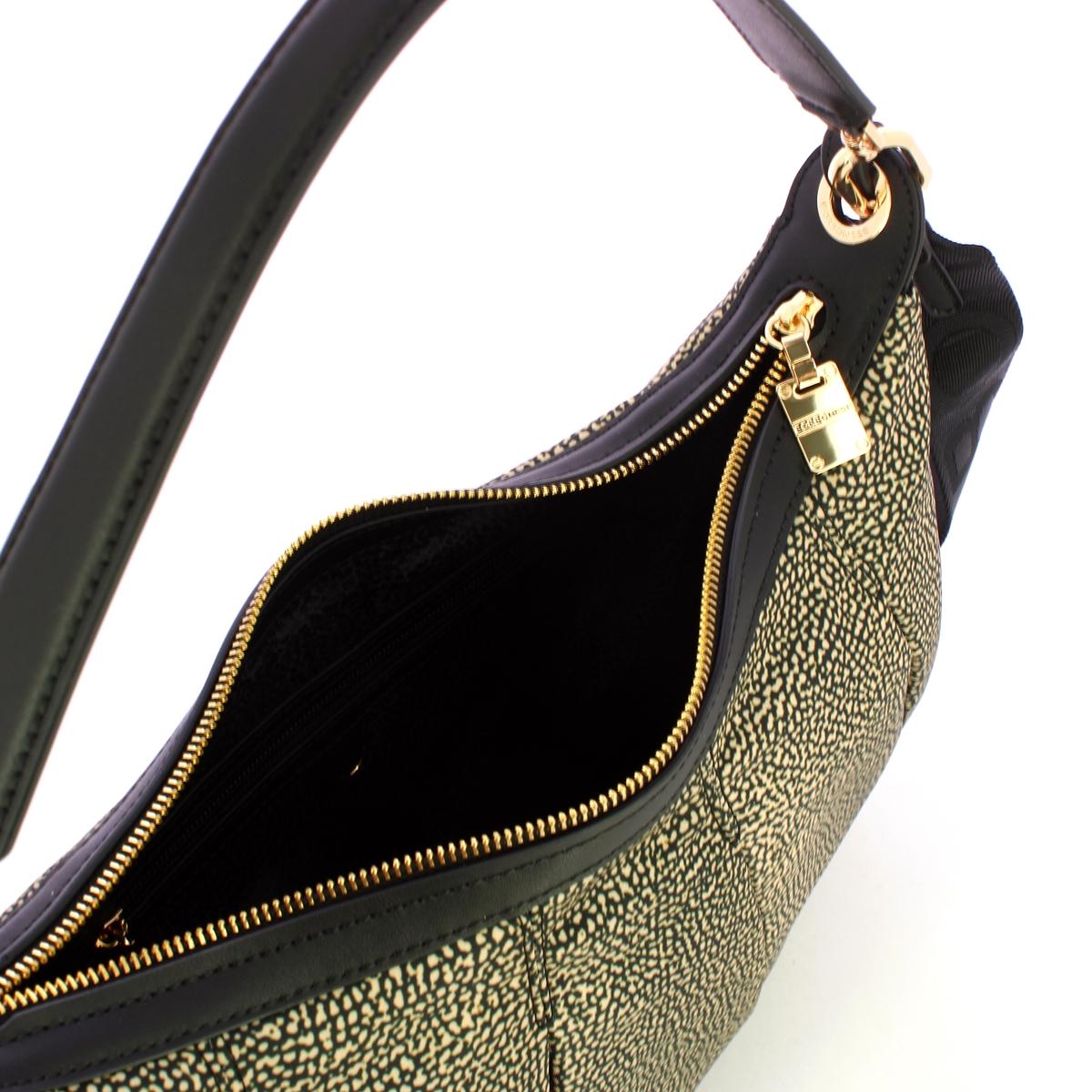 Borbonese Hobo Medium OP Naturale Nero - 4