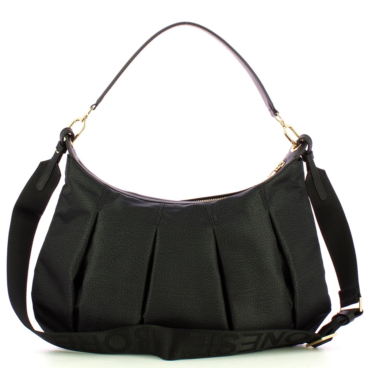 Borbonese Hobo Medium Dark Black - 3