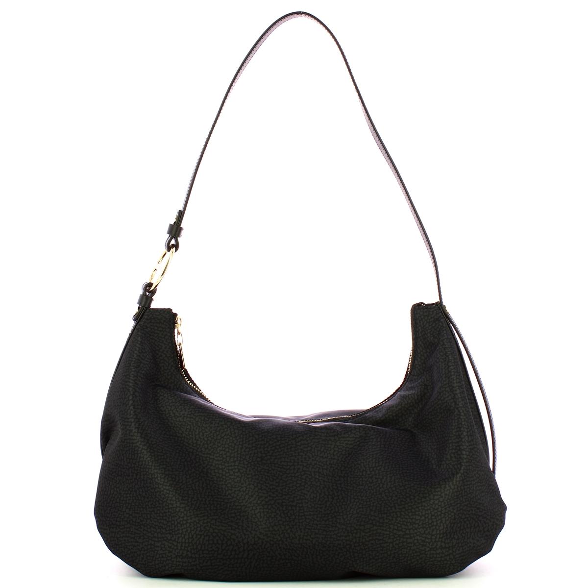 Borbonese Hobo Medium Dark Black - 1