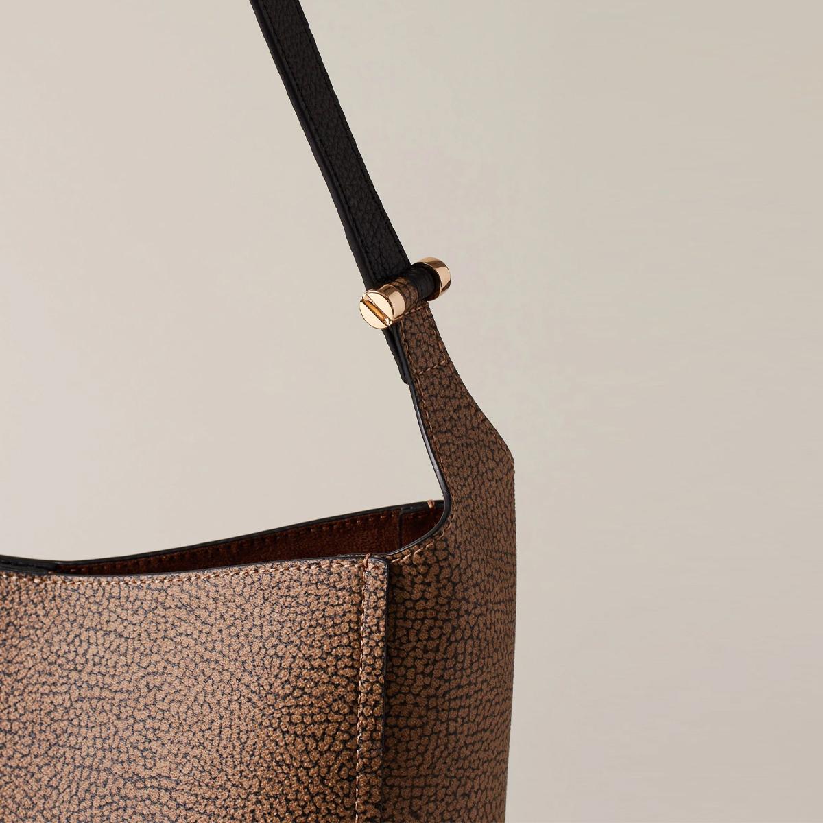 Borbonese Hobo Bolt Medium OP Naturale Black - 4