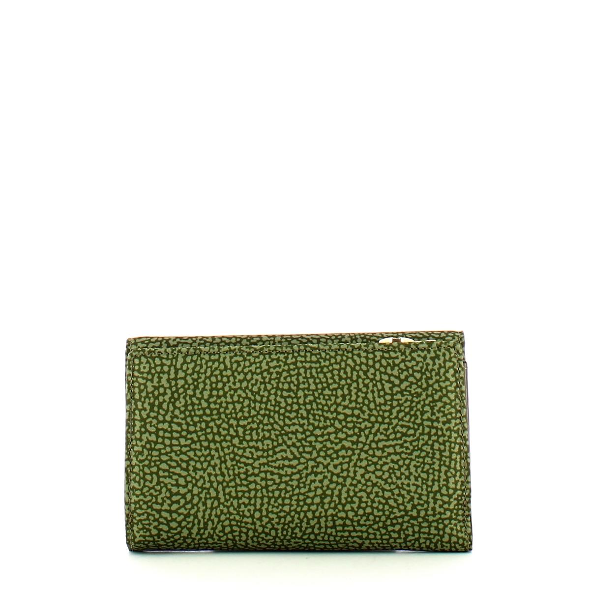 Borbonese Portafoglio Medium RFID in Nylon Riciclato Verde Militare - 2