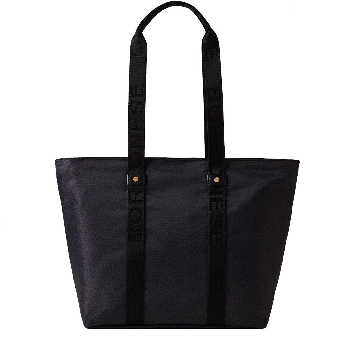 Borbonese Shopper Eco Line Medium Dark Black - 1