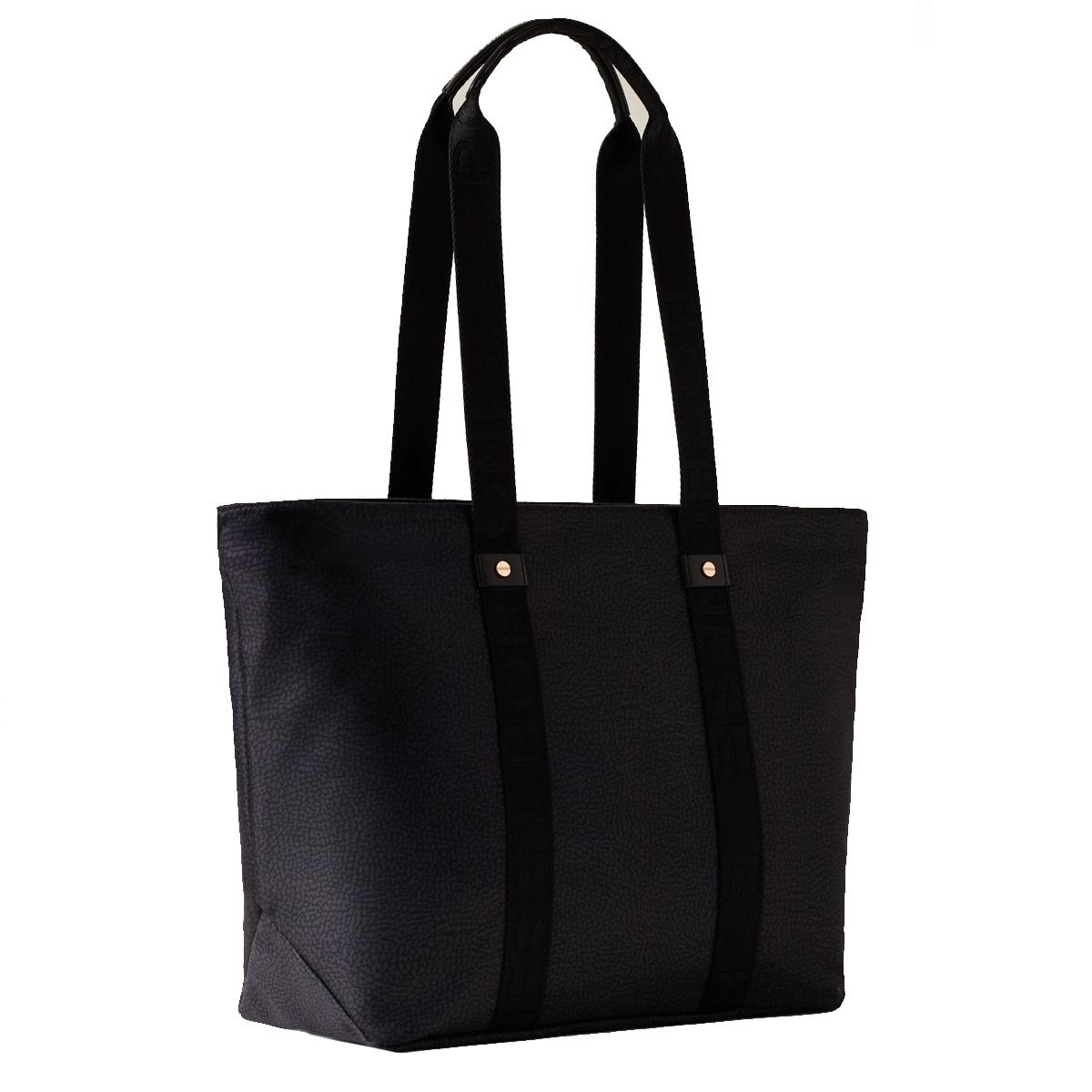 Borbonese Shopper Eco Line Medium Dark Black - 3