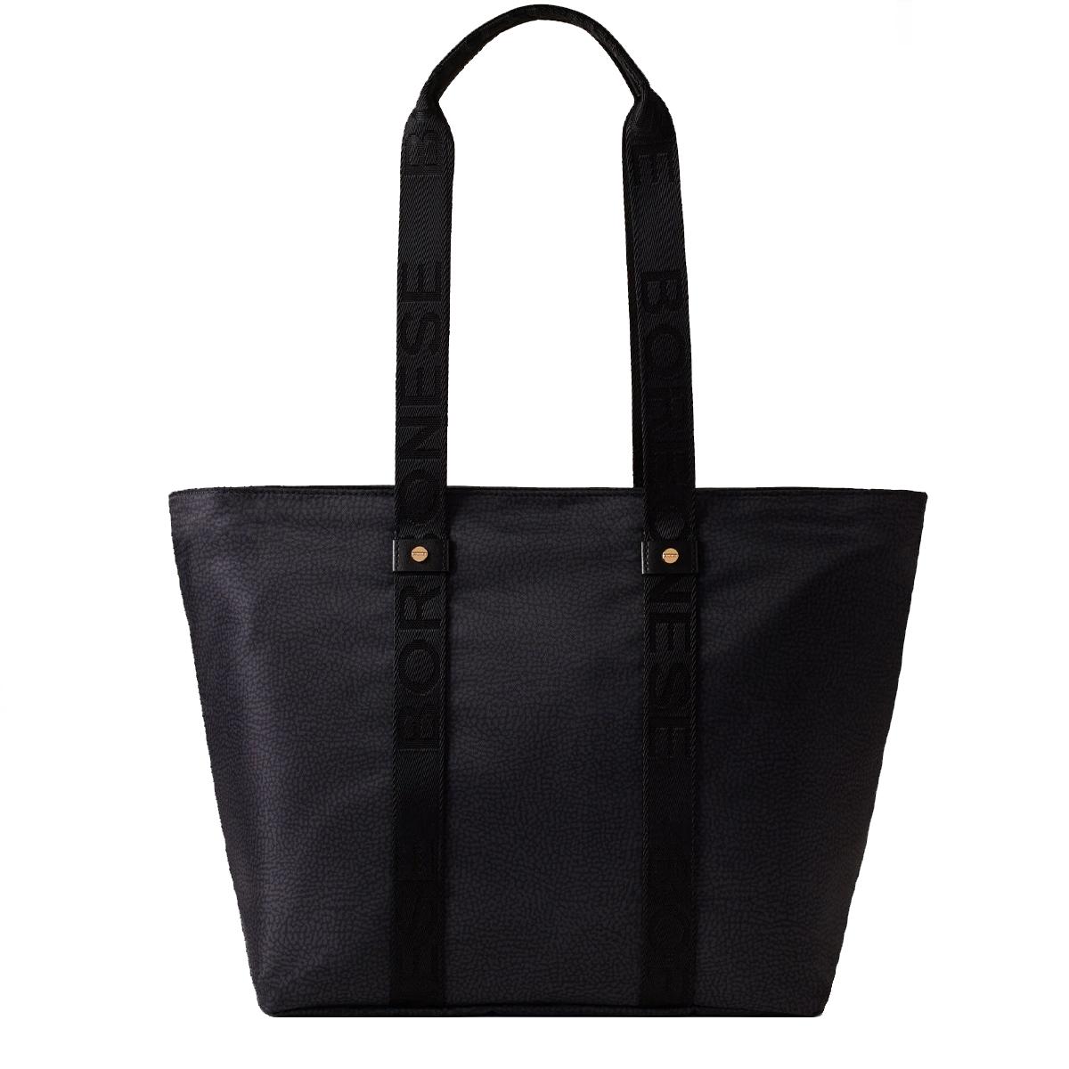 Borbonese Shopper Eco Line Medium Dark Black - 4