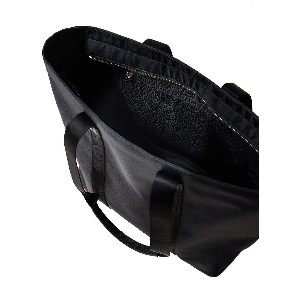 Borbonese Shopper Eco Line Medium Dark Black - 5