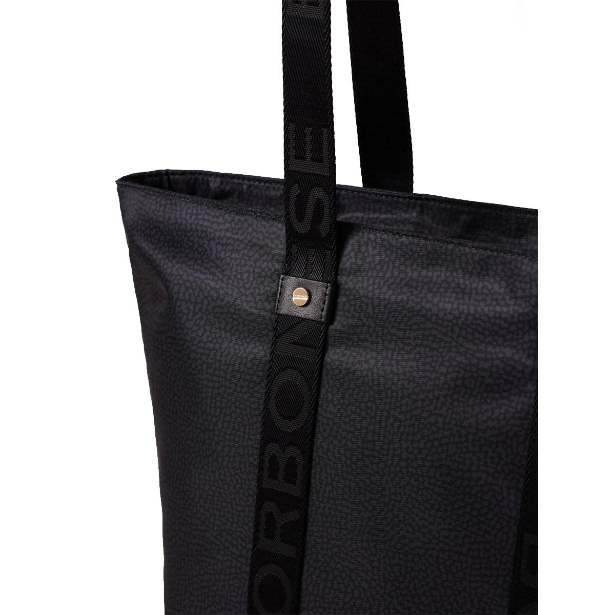 Borbonese Shopper Eco Line Medium Dark Black - 6