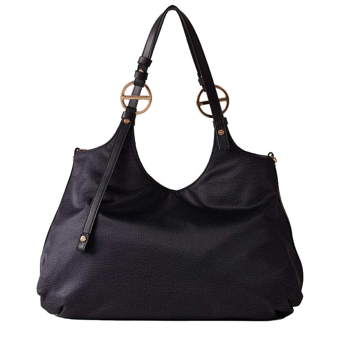 Borbonese Borsa a spalla Medium Dark Black - 1