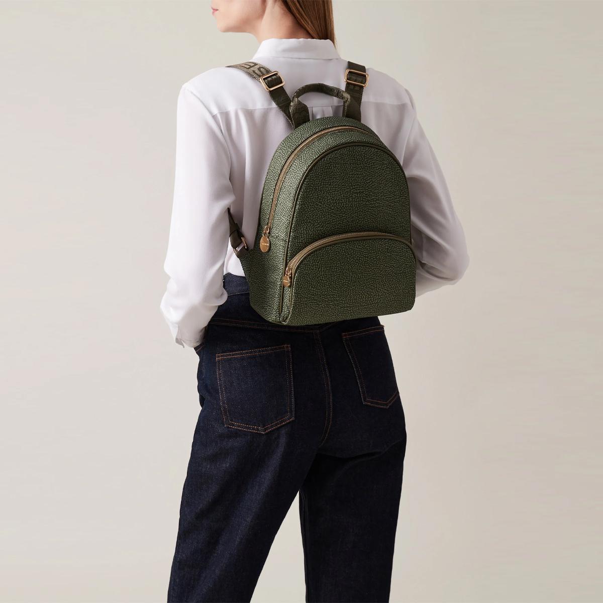 Borbonese Zaino Medium Verde Militare - 2