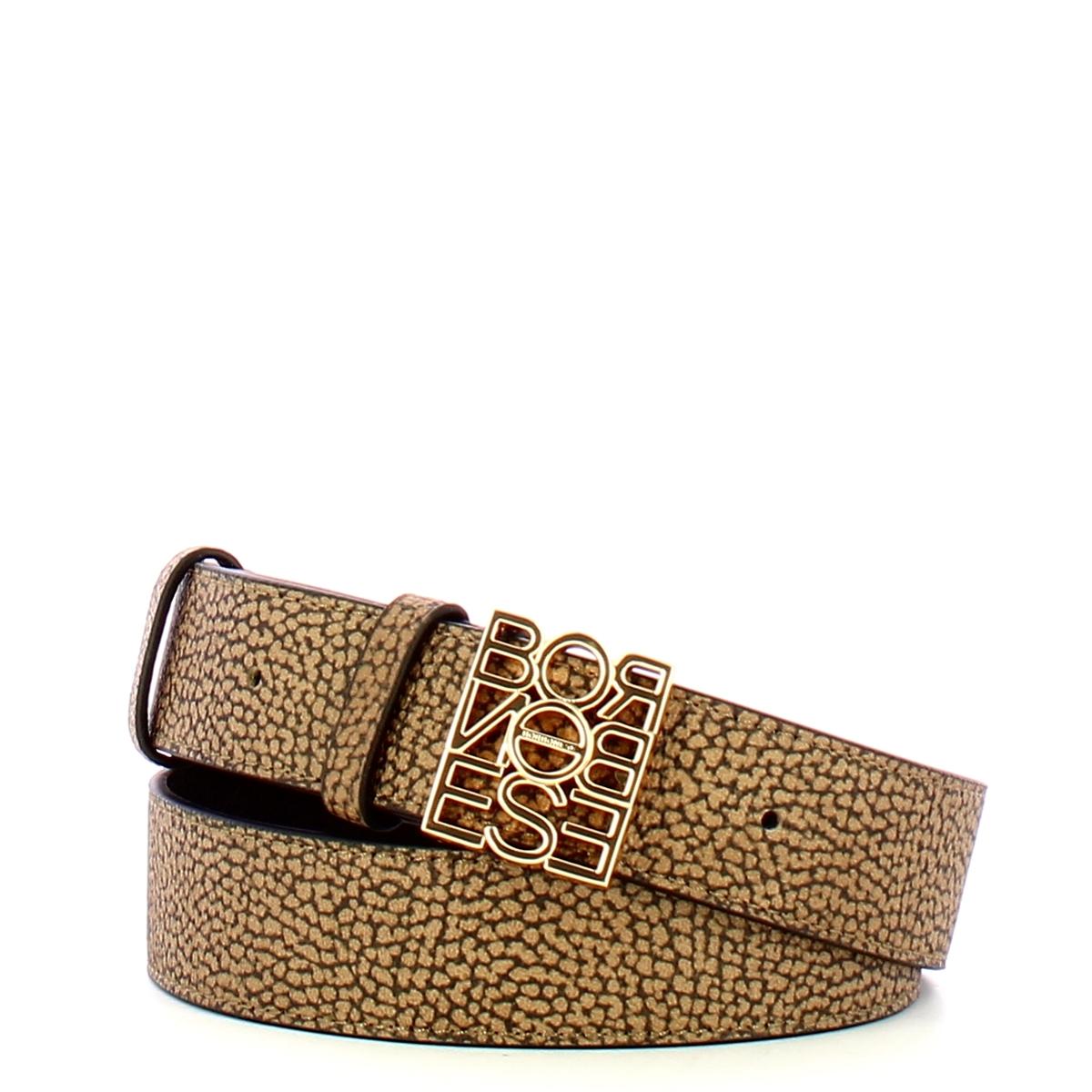 Borbonese Cintura Logo Lettering OP Naturale Nero - 1