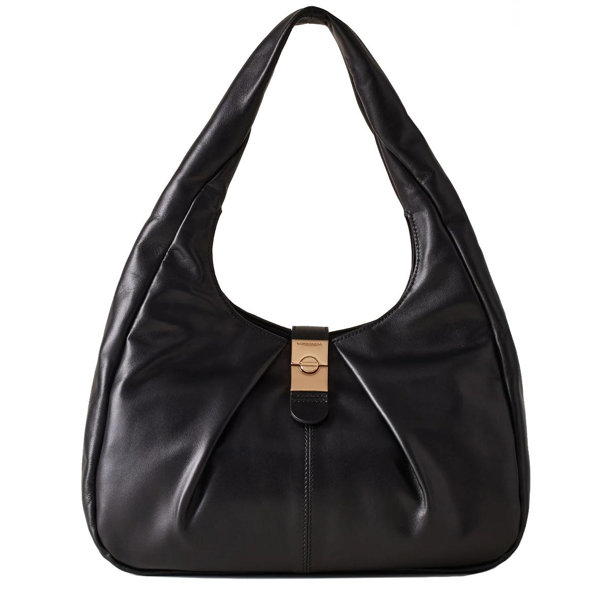 Borbonese Hobo Bag Cortina Medium Nero - 1