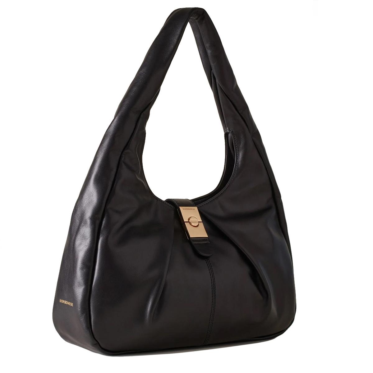 Borbonese Hobo Bag Cortina Medium Nero - 3