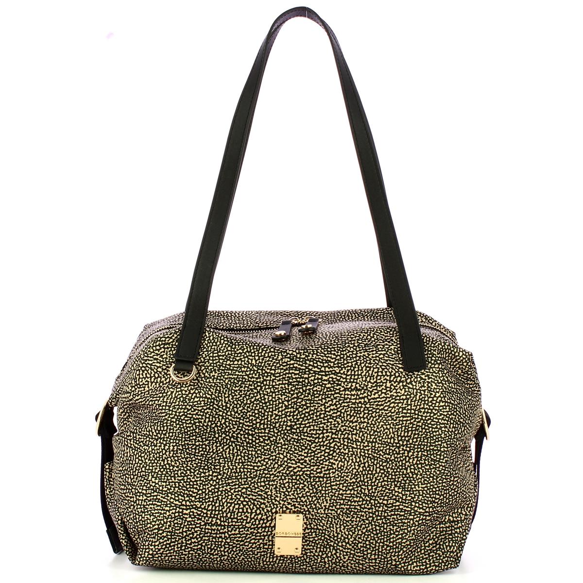 Borbonese Borsa shopping Medium OP Naturale Nero - 1