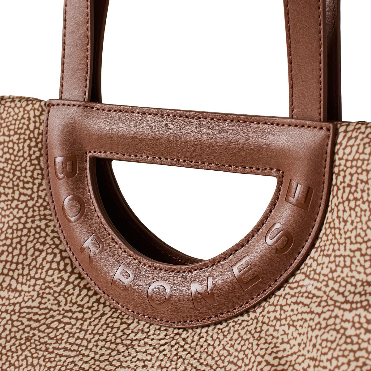 Borbonese Bouche Shopper Medium Beige Marrone - 4
