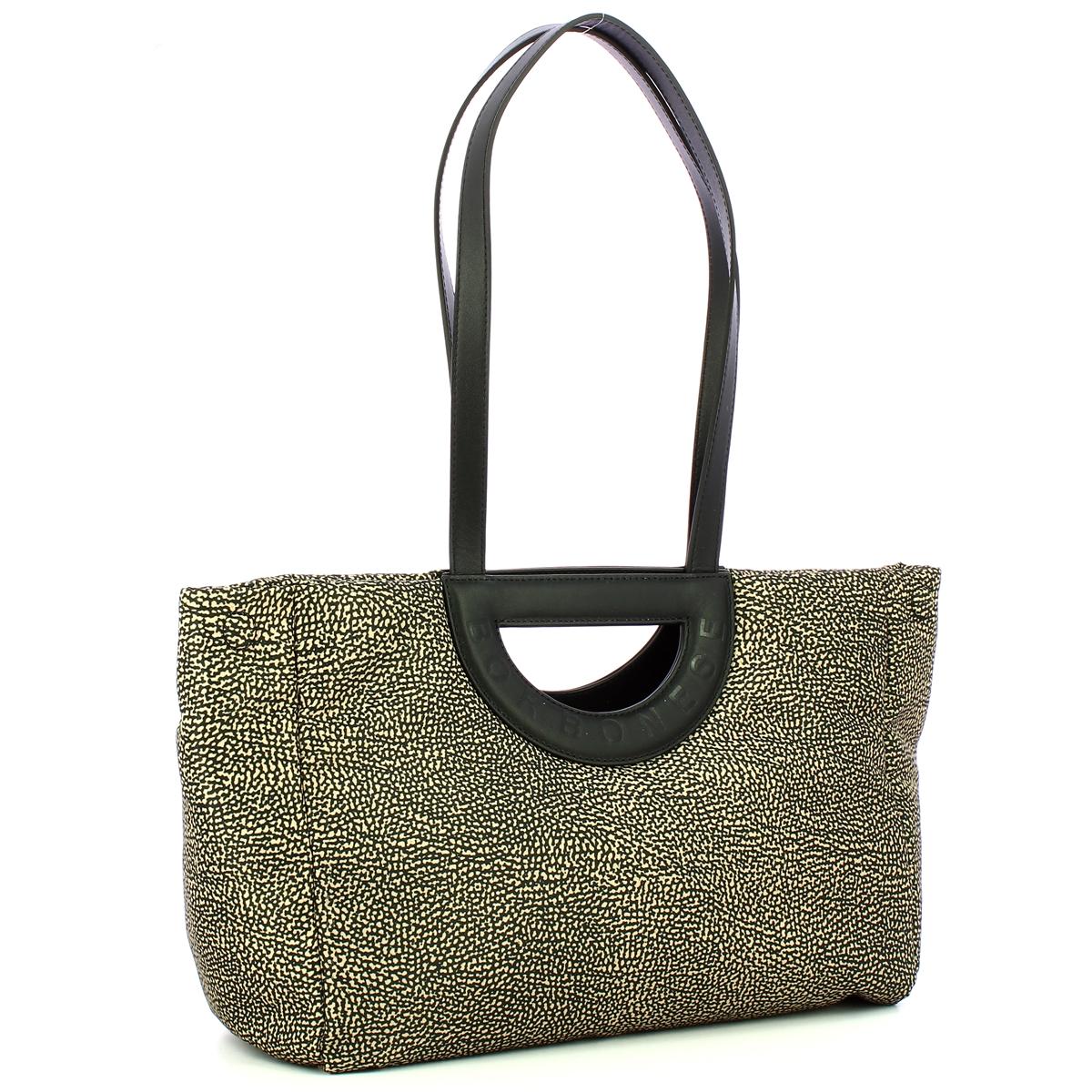 Borbonese Bouche Shopper Medium OP Naturale Nero - 2