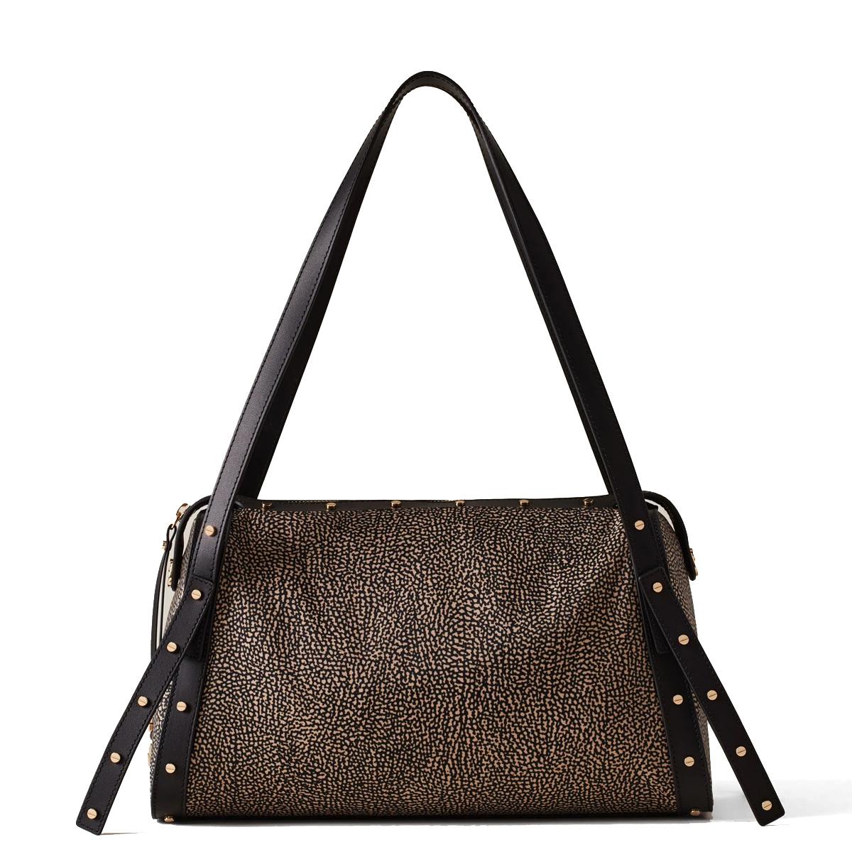 Borbonese Bauletto Metropole Medium OP Naturale Nero - 1