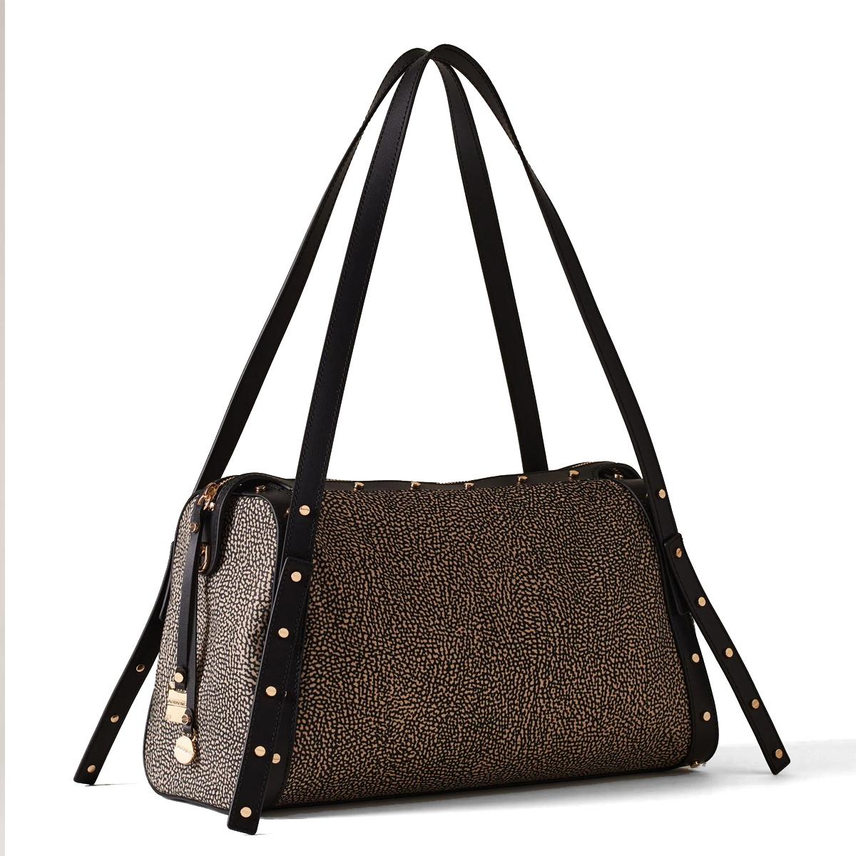 Borbonese Bauletto Metropole Medium OP Naturale Nero - 2