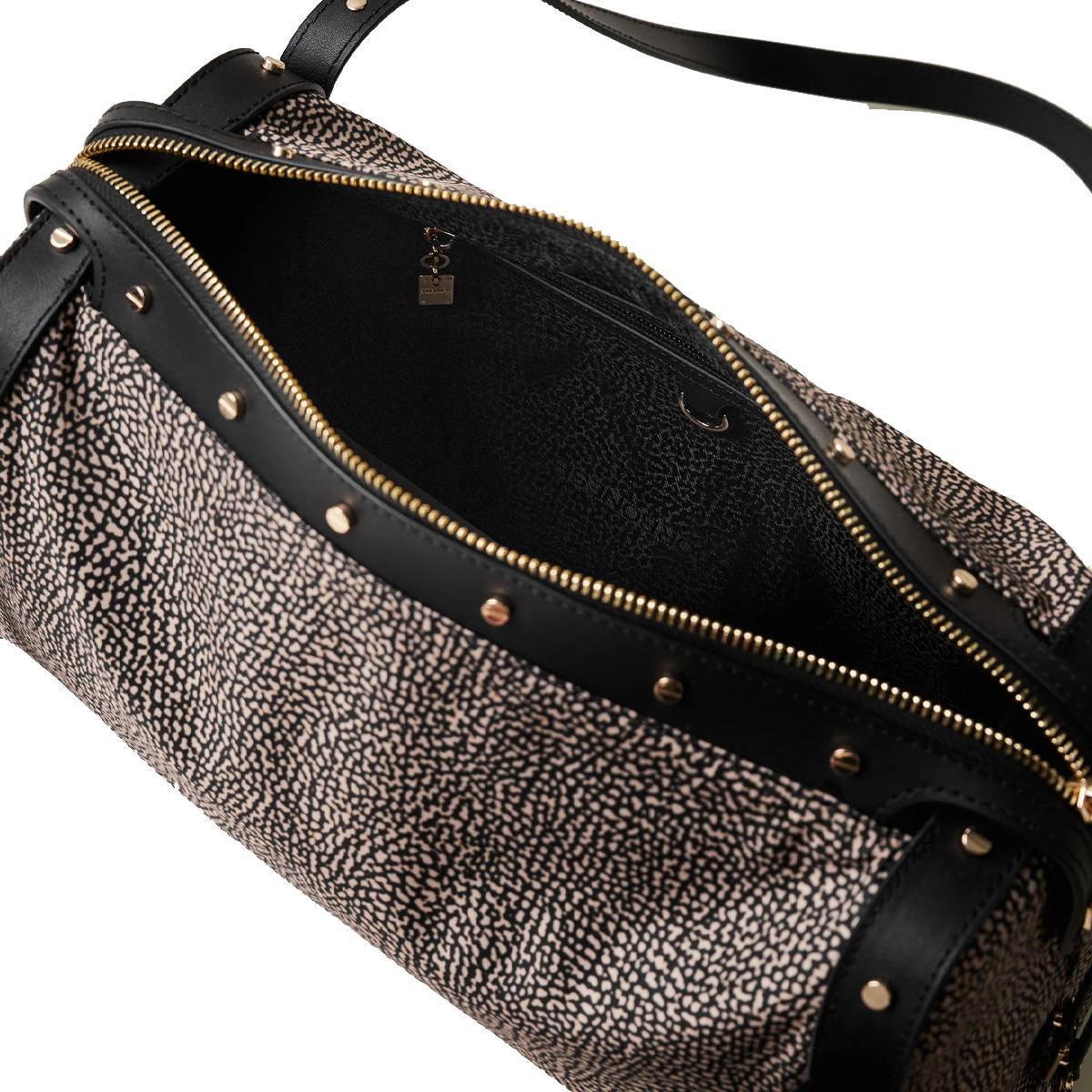 Borbonese Bauletto Metropole Medium OP Naturale Nero - 4