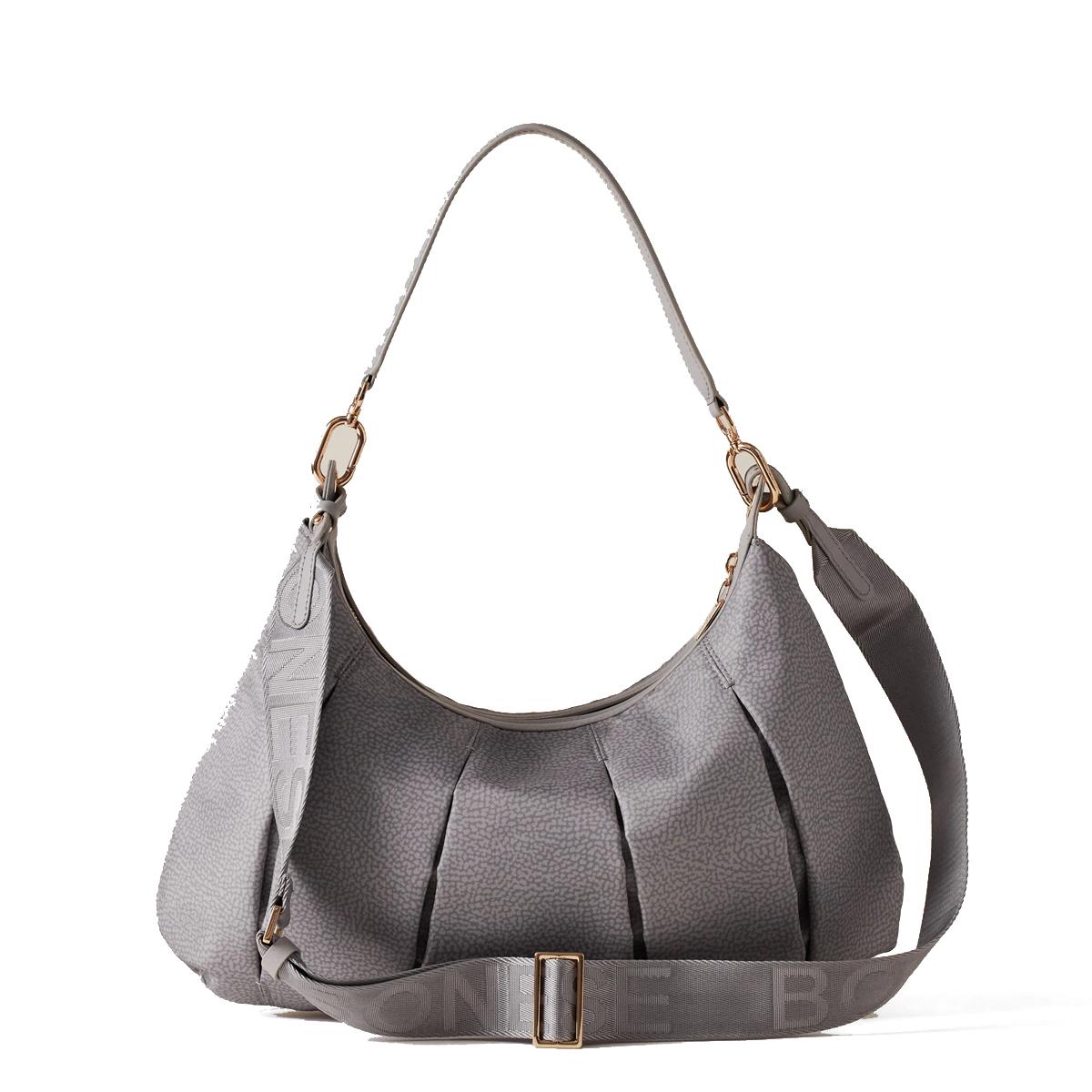 Borbonese Hobo Bag Croissant Medium Cloud - 3