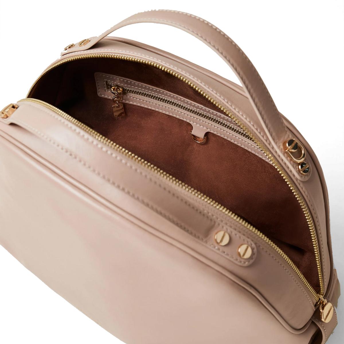 Borbonese Borsa a mano Sexy Bag Medium in pelle Porridge - 4