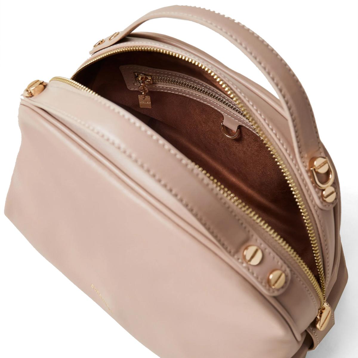 Borbonese Borsa a mano Sexy Bag Small in pelle Porridge - 4