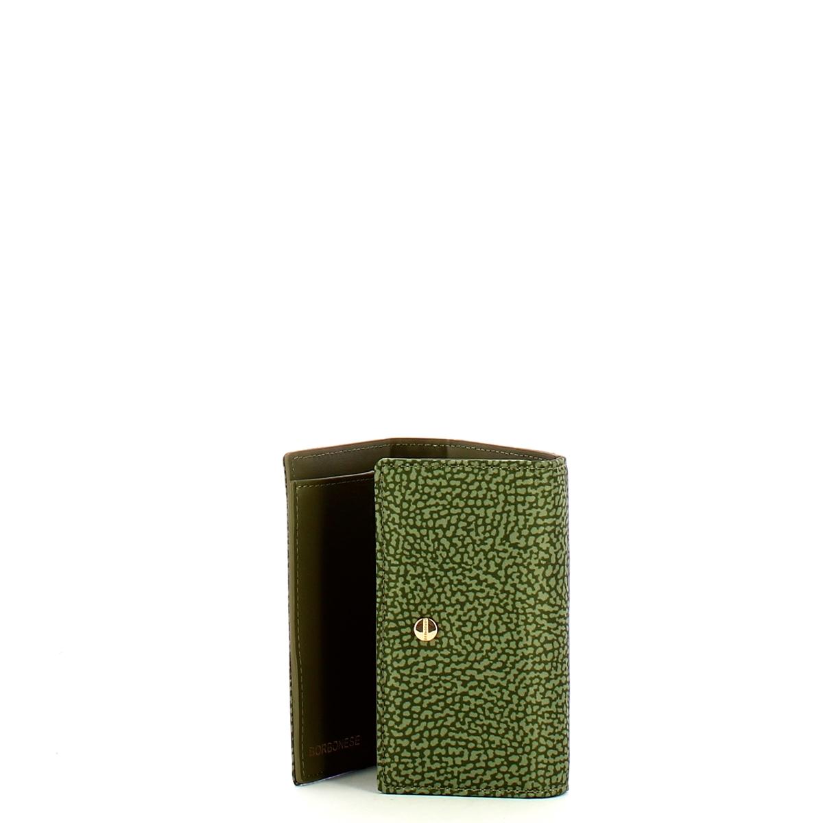 Borbonese Portafoglio Medium RFID in Nylon Riciclato Verde Militare - 3