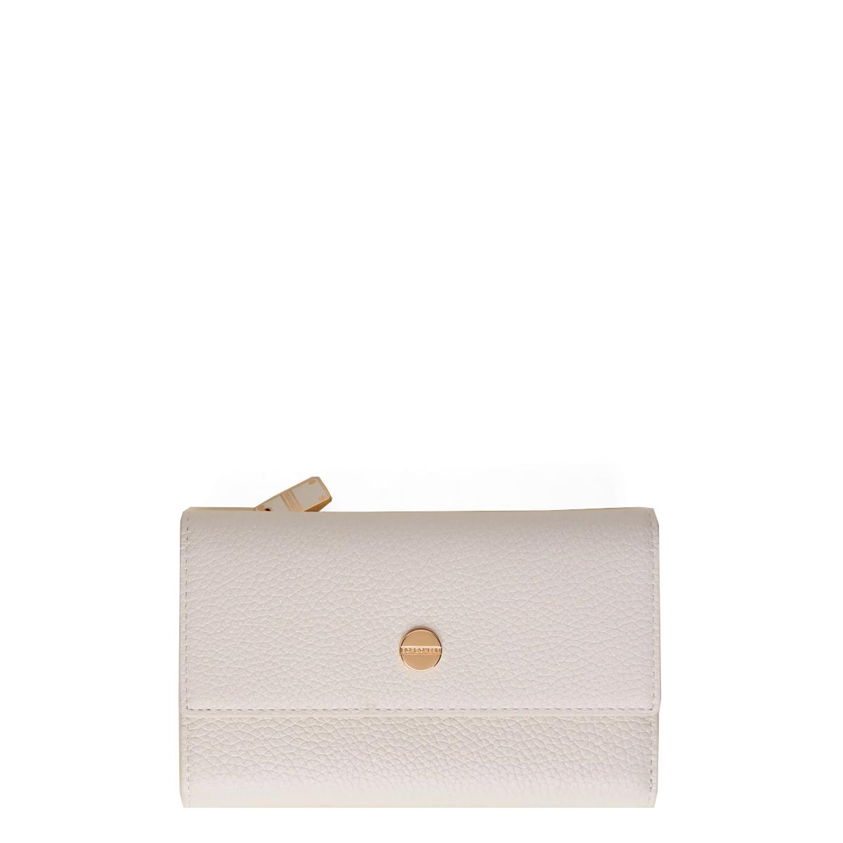 Borbonese Portafoglio Medium RFID in pelle Chantilly Cream - 1