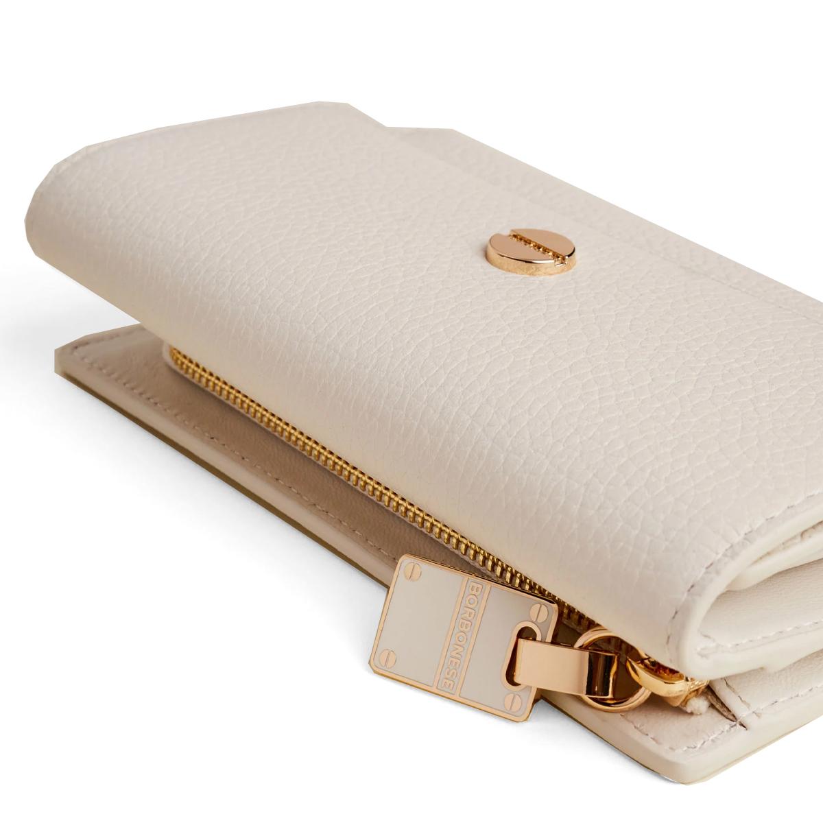 Borbonese Portafoglio Medium RFID in pelle Chantilly Cream - 4